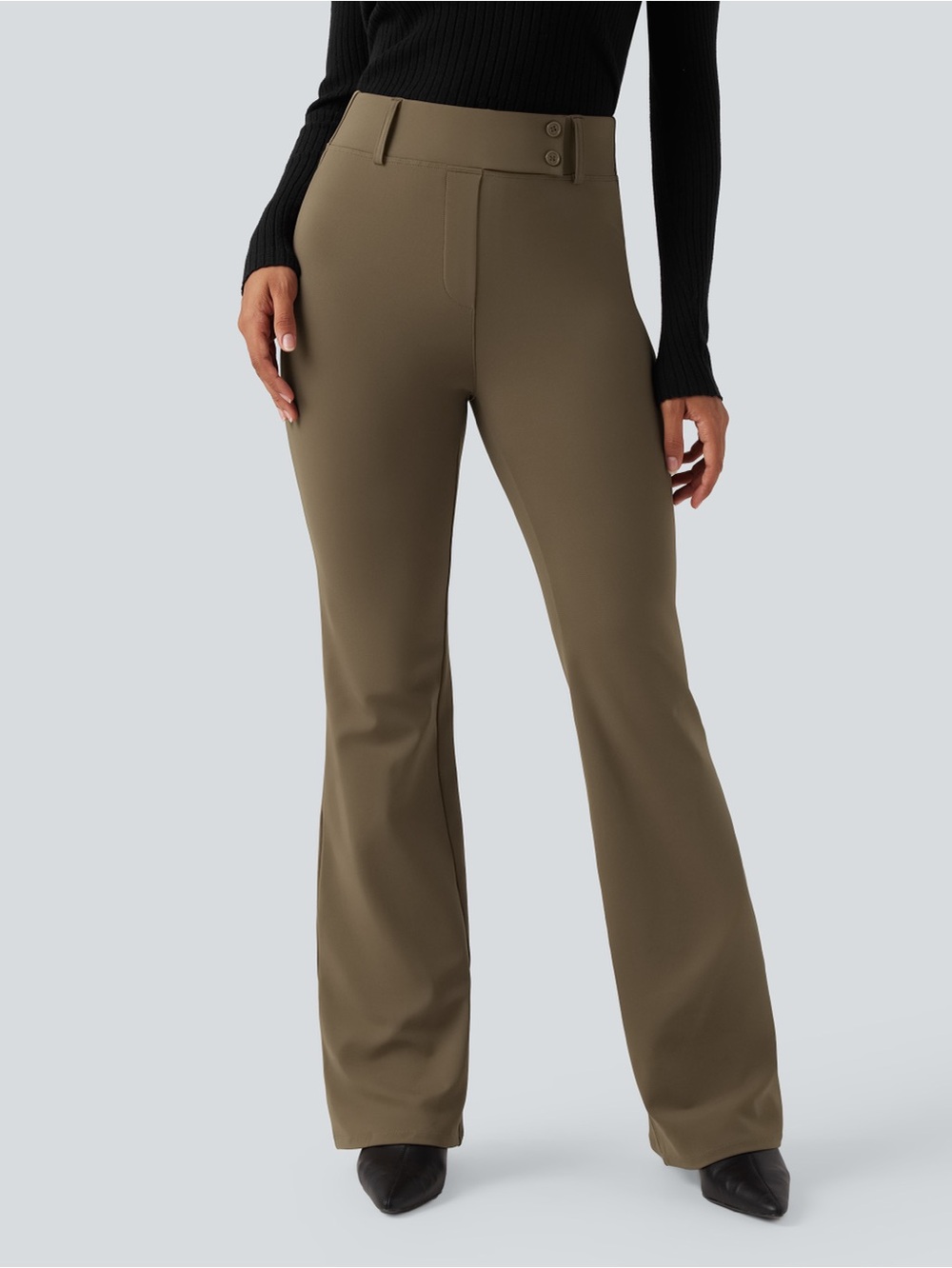 Halara Women's High-Rise Brown Stretchy Work Pants